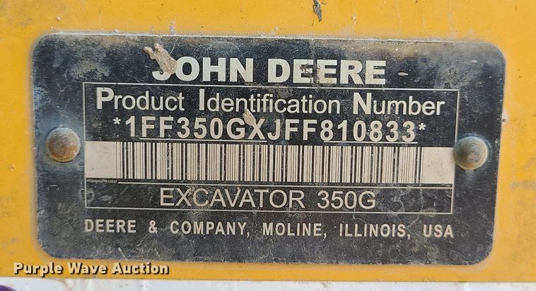 image for item JD9000 2015 John Deere 350G LC  excavator