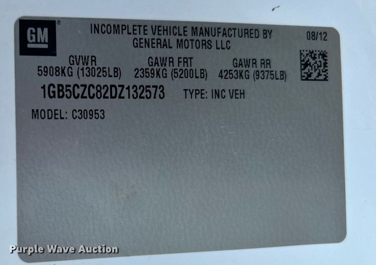 image for item KW9078 2013 Chevrolet Silverado 3500HD  Ext. Cab utility bed pickup truck