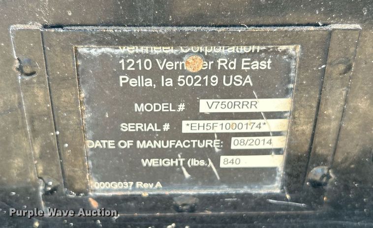 image for item KW9088 2015 Vermeer RTX750  trencher