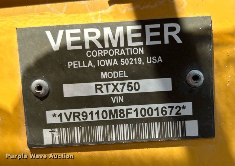 image for item KW9088 2015 Vermeer RTX750  trencher