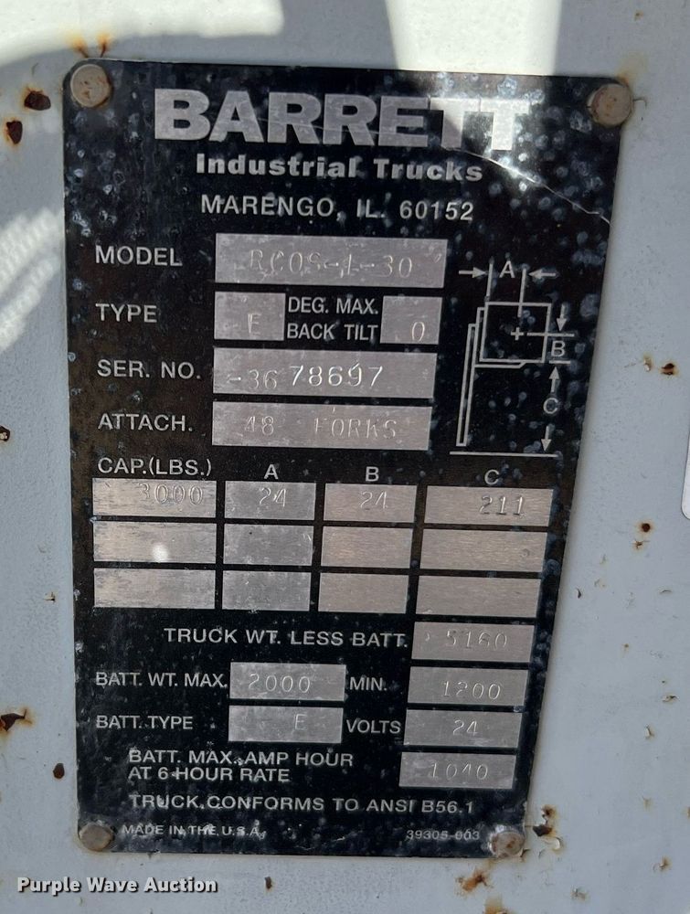 image for item LF9424 Barrett RCOS-L-30  order picker