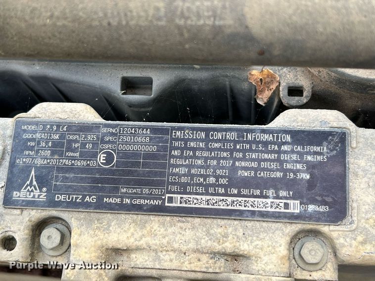 image for item LF9430 2017 Doosan C185  air compressor