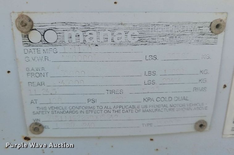 image for item LQ9227 2006 Manac LWBD240  bottom dump trailer