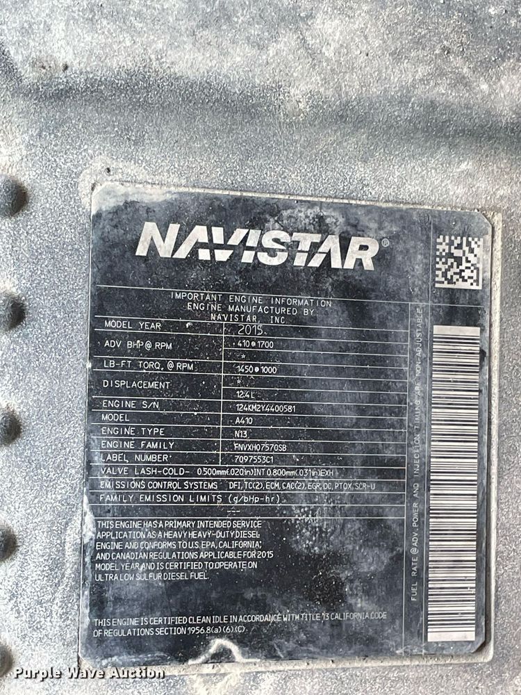 image for item LV9789 2016 International 7600  vacuum truck