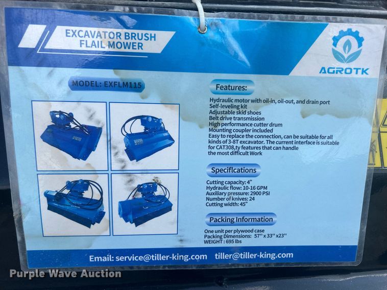 image for item MD9016 2023 Agrotk EXFLM115  flail mower