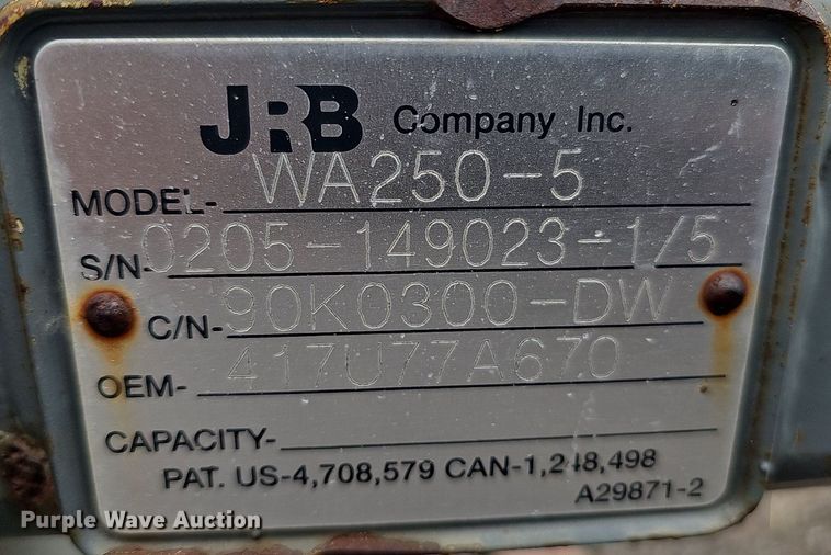 image for item ME9005 JRB WA250-5  58"L wheel loader forks