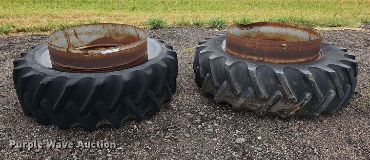 image for item ME9007 (2) 18.4-38 tires and wheels