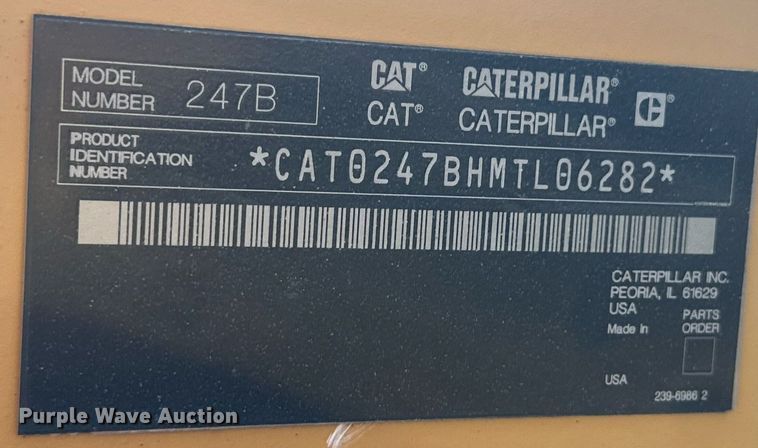 image for item ML9249 2008 Caterpillar 247B2  tracked skid steer loader