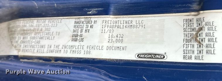 image for item MQ9344 2004 Freightliner FL60  dump truck