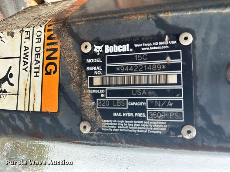 image for item MQ9347 Bobcat 15C  skid steer auger