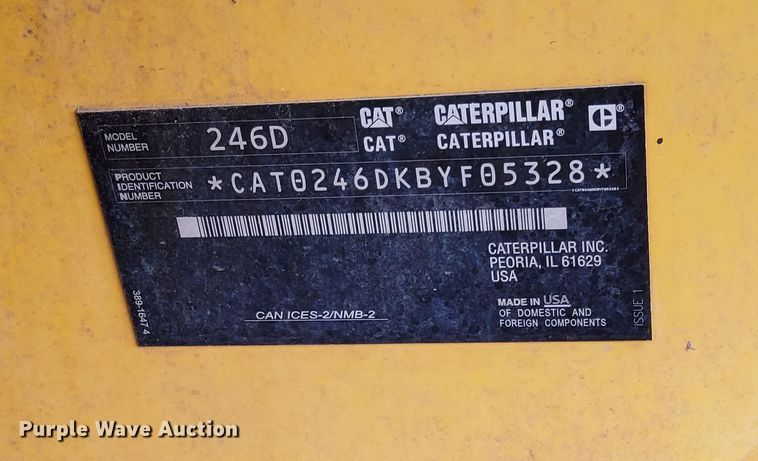image for item MQ9370 2019 Caterpillar 246D  skid steer loader