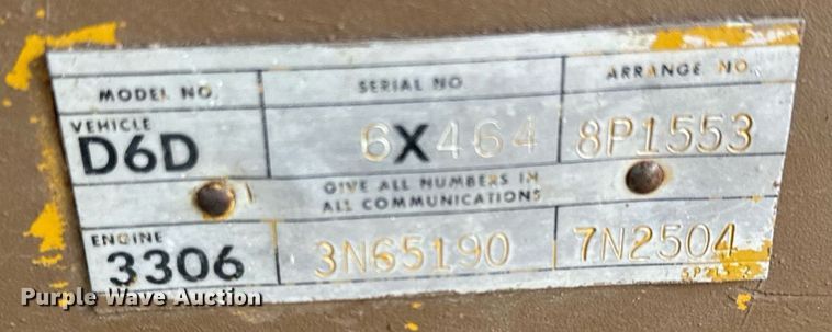 image for item MQ9376 1978 Caterpillar D6D  dozer