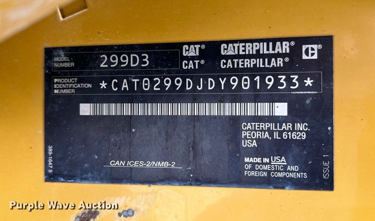 image for item NA9125 2020 Caterpillar 299D3  tracked skid steer loader