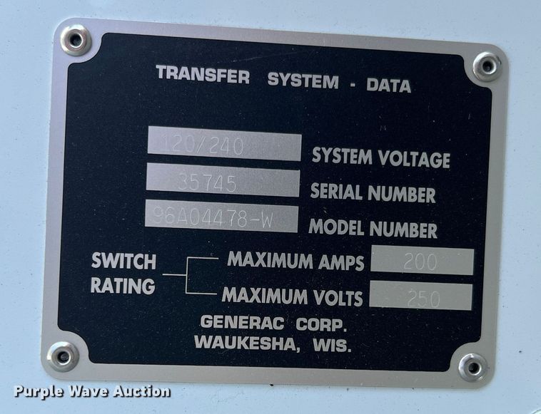 image for item NA9147 Generac 96A04478-S  generator