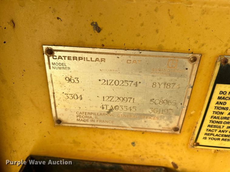 image for item NA9155 1989 Caterpillar 963 LGP  track loader