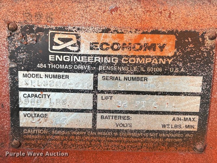 image for item NL9554 1991 Economy SPL3284-4  scissor lift