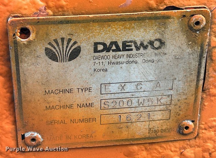 image for item NL9563 2003 Daewoo Solar 200 W-V  wheeled excavator