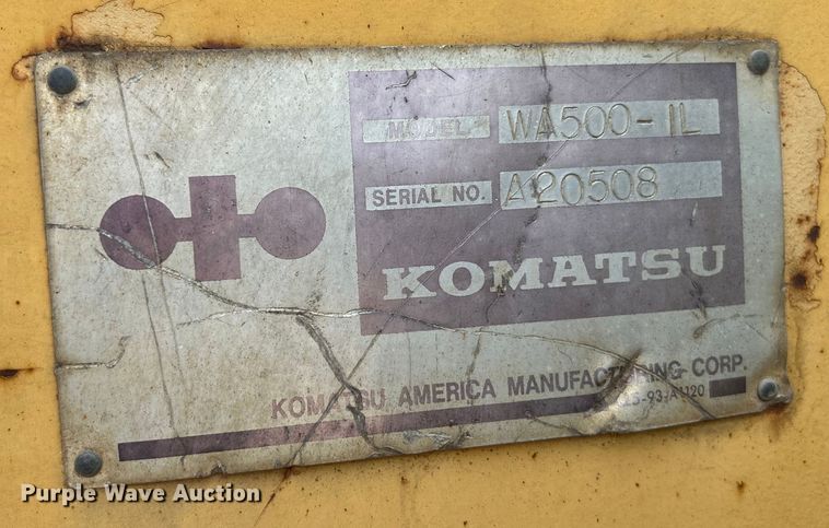 image for item NL9564 1990 Komatsu WA500-1  wheel loader