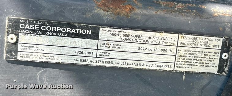 image for item NL9573 1997 Case 580 Super L  backhoe