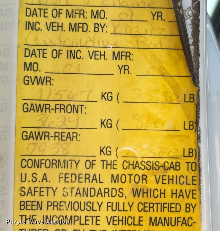 image for item NL9575 2003 International 4200  dump truck