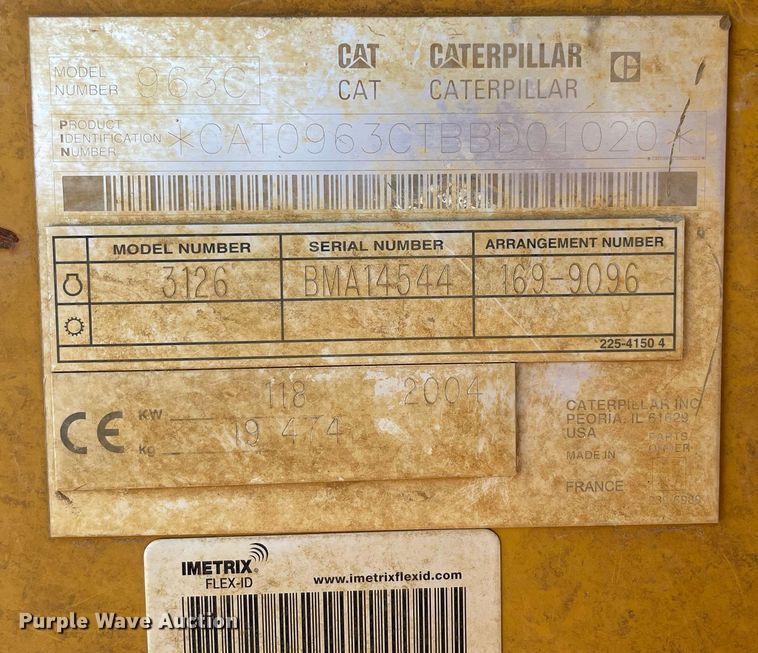 image for item NT9482 2004 Caterpillar 963C  track loader