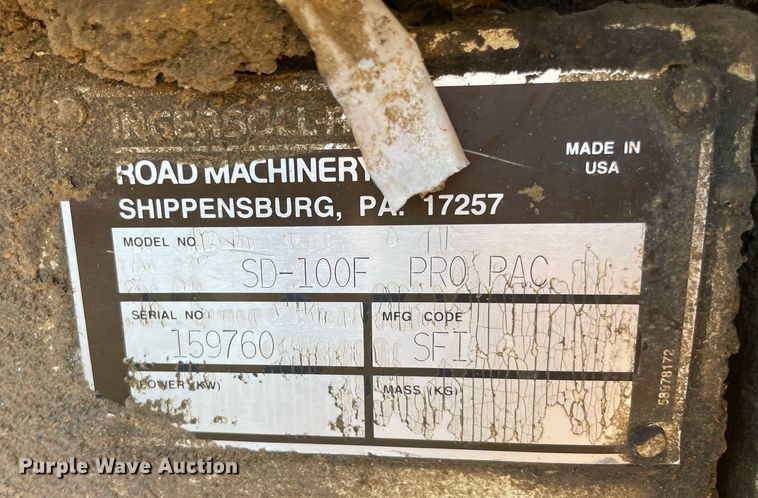 image for item NT9483 1999 Ingersoll Rand SD-100F  single drum vibratory roller