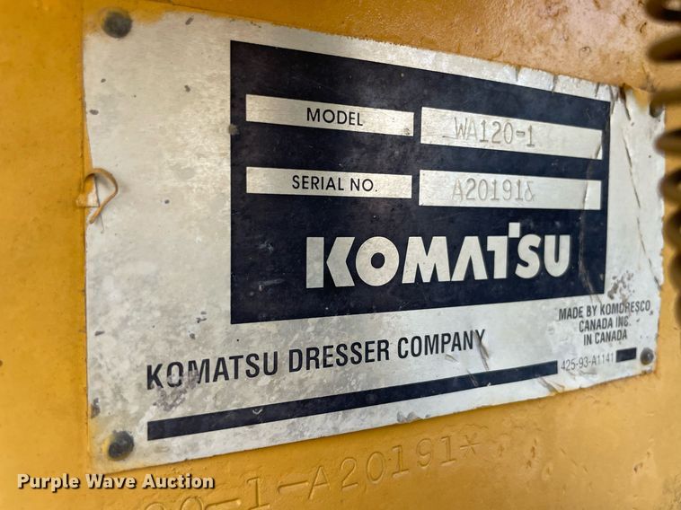 image for item NT9485 1994 Komatsu WA120-1  wheel loader