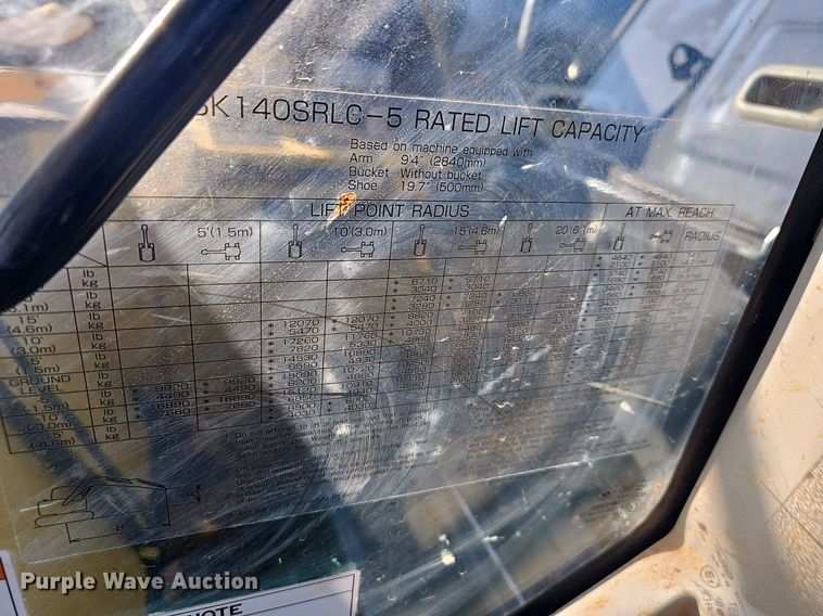 image for item NT9967 2018 Kobelco SK140SRLC-5  excavator