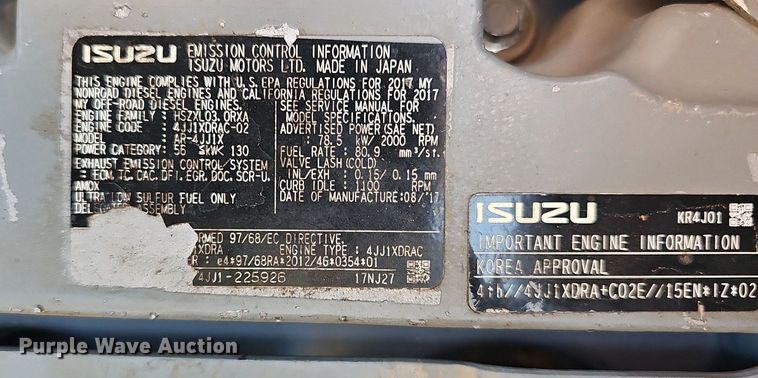 image for item NT9967 2018 Kobelco SK140SRLC-5  excavator