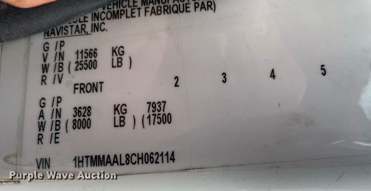 image for item NY9553 2012 International DuraStar 4300  dump flatbed truck