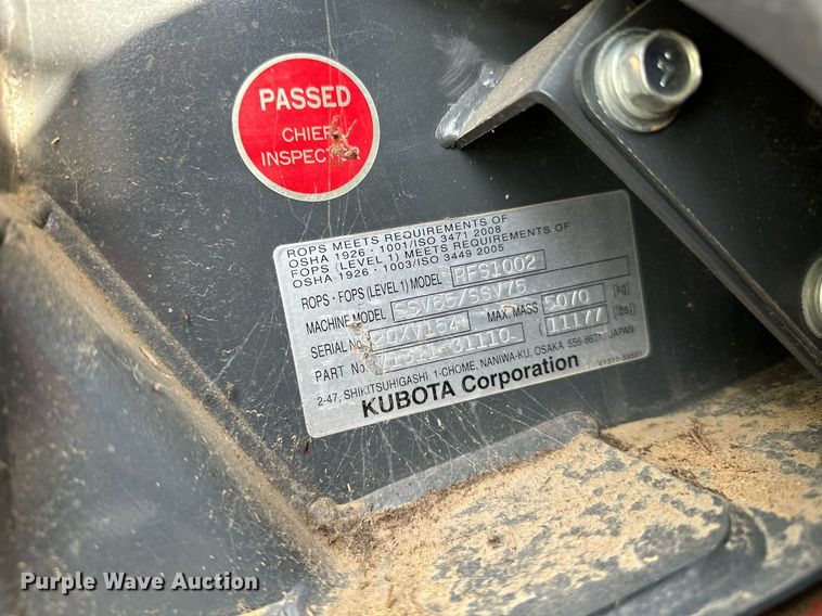 image for item OC9215 2021 Kubota SSV65  skid steer loader