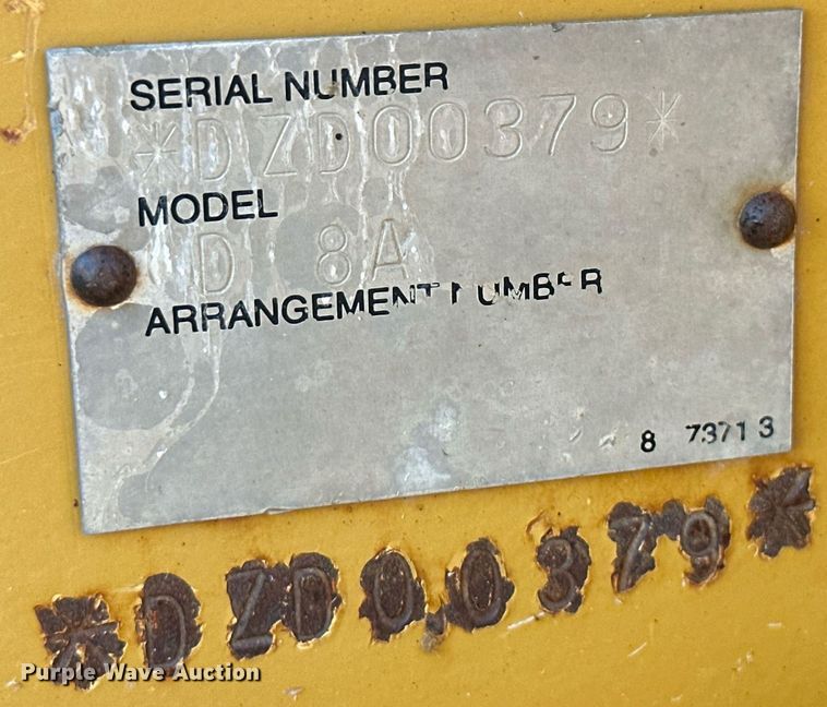 image for item OC9398 Caterpillar D8A  dozer blade