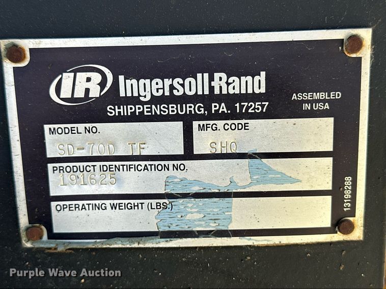image for item OC9404 2006 Ingersoll Rand SD70D TF single drum vibratory roller