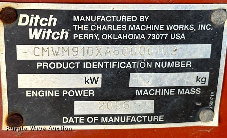 image for item OC9430 2006 Ditch Witch RT75  trencher