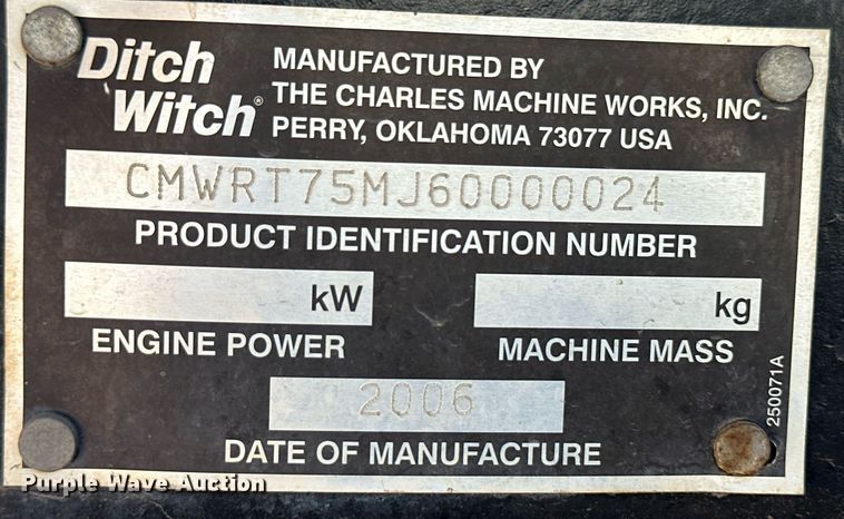 image for item OC9430 2006 Ditch Witch RT75  trencher
