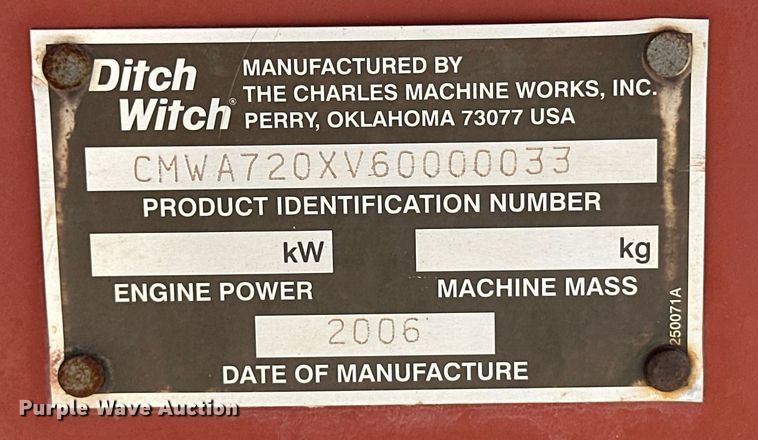 image for item OC9430 2006 Ditch Witch RT75  trencher