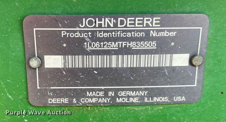 image for item DQ2190 2015 John Deere 6125M  MFWD tractor