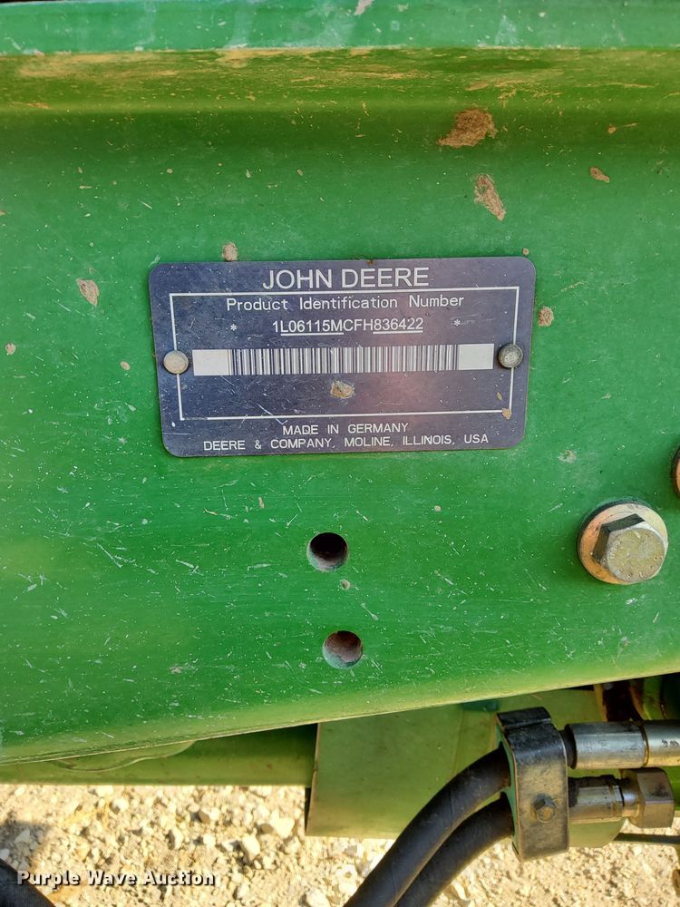 image for item DQ2191 2015 John Deere 6115M  MFWD tractor