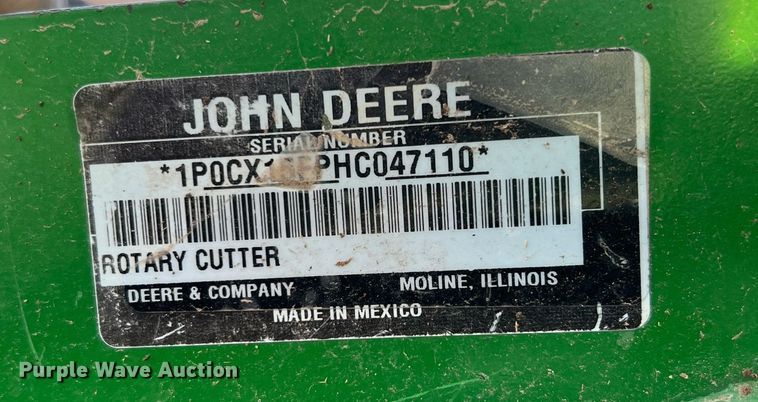image for item DQ2194 2017 John Deere CX15  batwing rotary mower