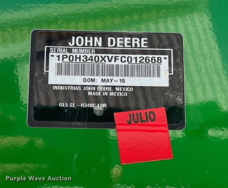 image for item DQ2196 John Deere H340  loader