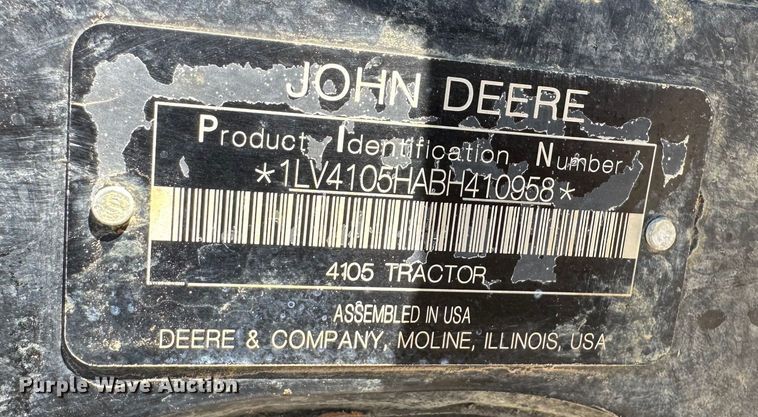 image for item JD9033 2011 John Deere 4105  MFWD tractor