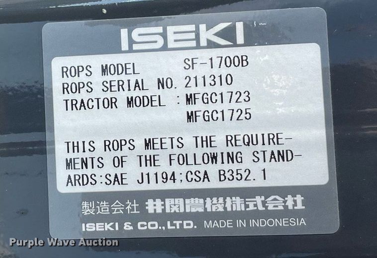 image for item LV9803 2022 Massey Ferguson GC1723  MFWD tractor