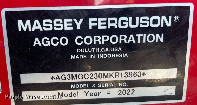 image for item LV9803 2022 Massey Ferguson GC1723  MFWD tractor