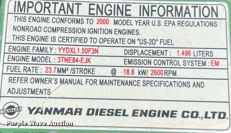 image for item NA9163 John Deere 3TNE84-EJK  engine