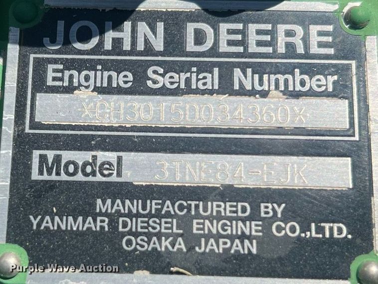 image for item NA9163 John Deere 3TNE84-EJK  engine