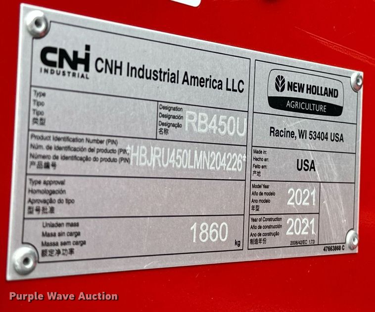 image for item OG9234 2021 New Holland  Roll Belt 450 round baler