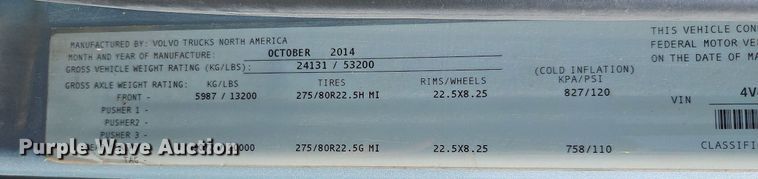 image for item DP2418 2015 Volvo VN  semi truck