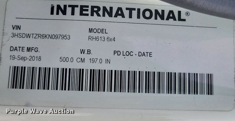 image for item DP5249 2019 International RH613  semi truck