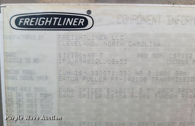 image for item LS9725 2002 Freightliner Century Class  semi truck