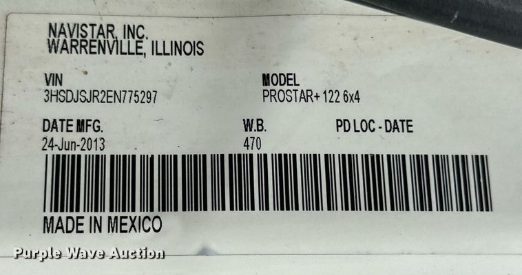 image for item ML9269 2014 International ProStar Plus  semi truck